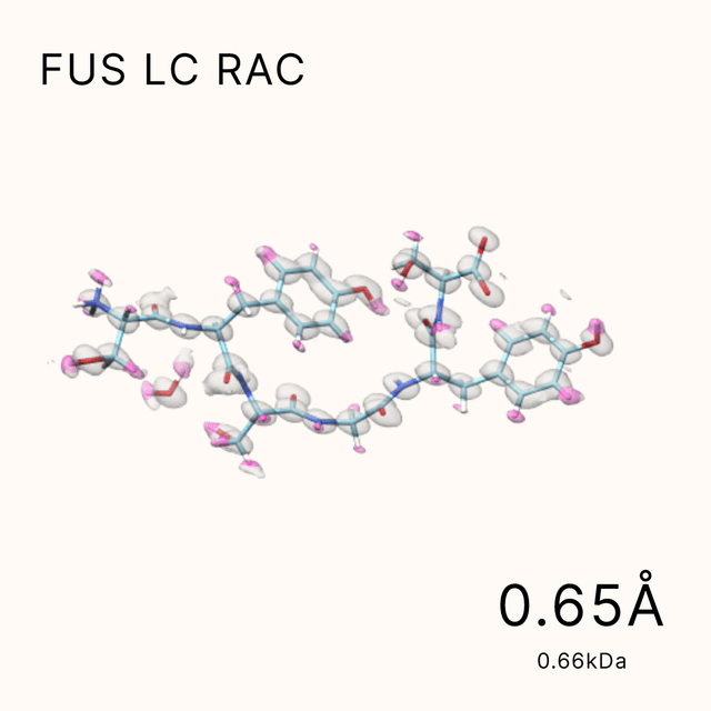 FUS LC RAC, a molecular structure with a resolution of 0.65Å and a weight of 0.66kDa from Shuimu Biosciences.