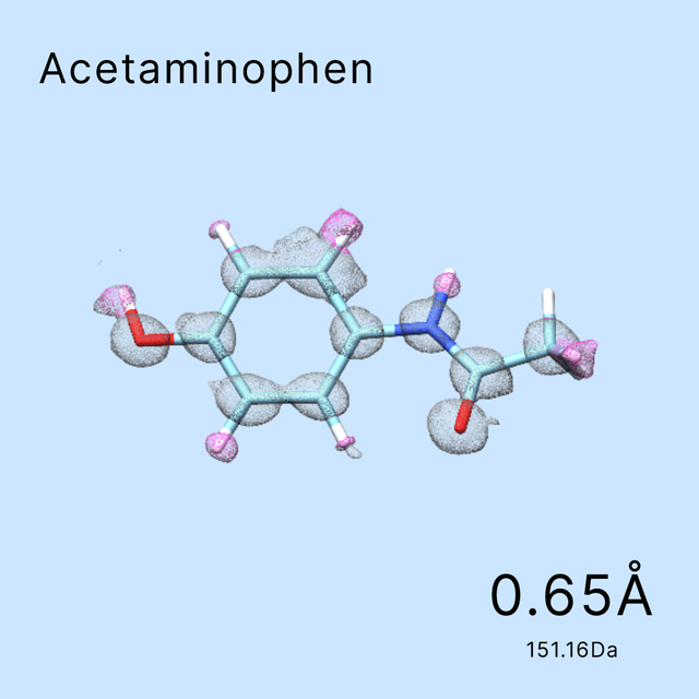 Acetaminophen, a common medication for pain and fever, detailed at 0.65Å resolution and weighing 151.16Da from Shuimu Biosciences